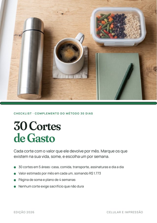 Capa do checklist 30 Cortes de Gasto